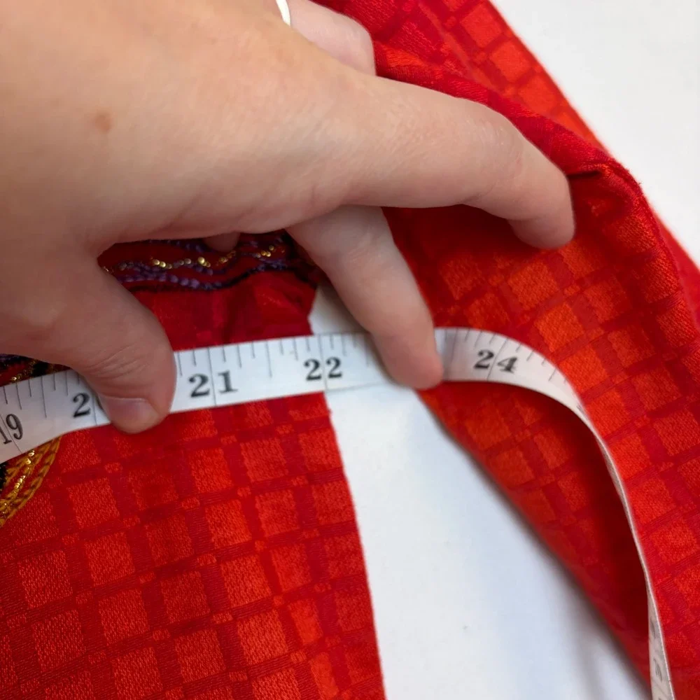 Vintage Drapers & Damons Red Floral Embroidered Button Front Jacket Large Loud‎